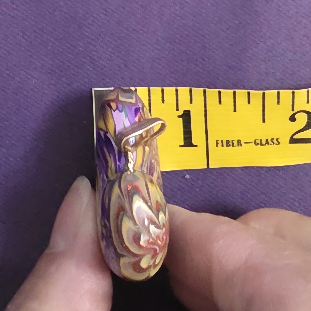 Polymer Clay Heart, Clasp is 1/20 14k Colorful Pendant - Picture 9 of 11